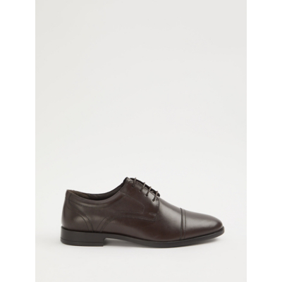 George Brown Leather Oxford Lace Up Shoes - Chocolate Brown