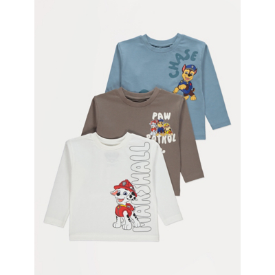 George Paw Patrol Long Sleeve T-shirts 3 Pack - Multi
