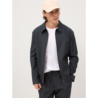 George Navy Textured Zip Fasten Shacket