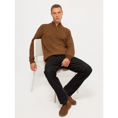 George Chocolate Brown Heavy Quarter Zip Jumper