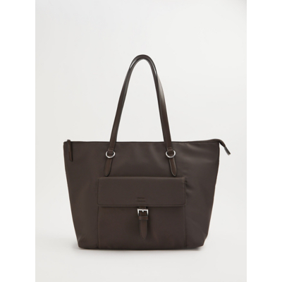 George Brown Pocket Tote Bag - Chocolate Brown