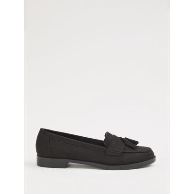 George Black Faux Suede Tassel Loafer