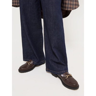 George Chocolate Brown Gold Trim Loafers