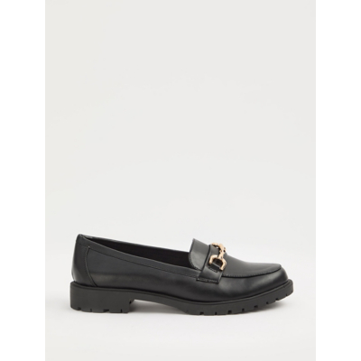 George Black Gold Trim Loafers