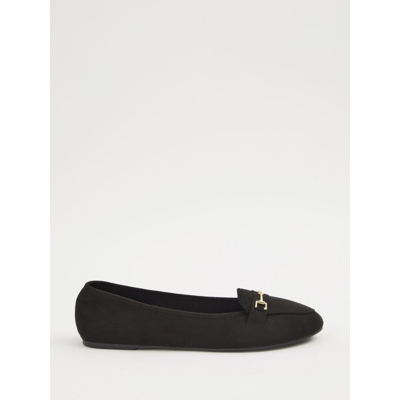 George Black Faux Suede Ballet Loafers