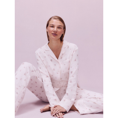 George Cream Ditsy Floral Cheesecloth Shirt Pyjamas