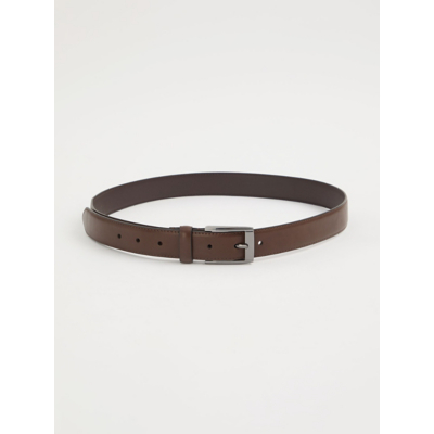 George Chocolate Leather Look Belt - Chocolate Brown