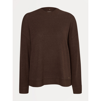 George Chocolate Knitted Long Sleeve Lounge Top - Chocolate Brown