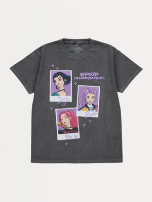 K-Pop Demon Hunters Huntrix Acid Wash T-shirt | Kids | George at ASDA