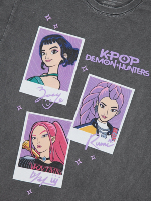 K-Pop Demon Hunters Huntrix Acid Wash T-shirt | Kids | George at ASDA