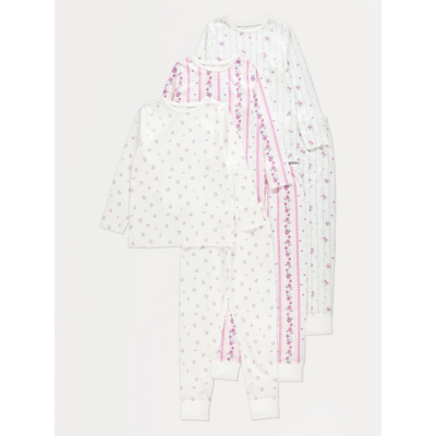 George Ditsy Floral Pyjamas 3 Pack - White