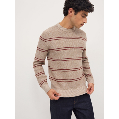 George Oatmeal Striped Knitted Jumper