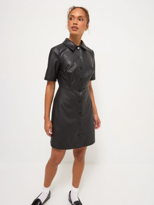 leather look pinafore dress Studio Edit Faux Midi | Women down front