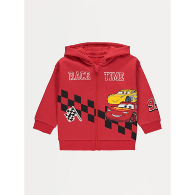 George Disney Cars Lightning McQueen Cars Zip Front Hoodie - Red