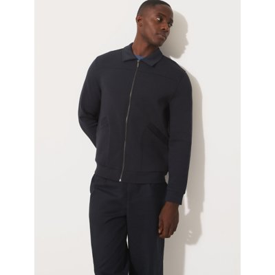 George Studio Edit Navy Collared Zip Up Scuba Jacket