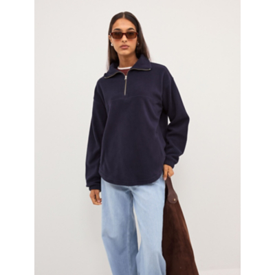 George Navy Funnel Neck Quarter Zip Fleece