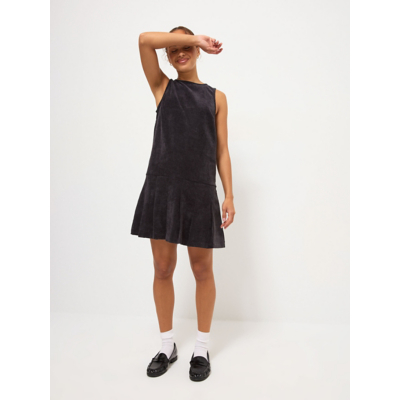 George Black Corduroy Pleated Pinafore Mini Dress