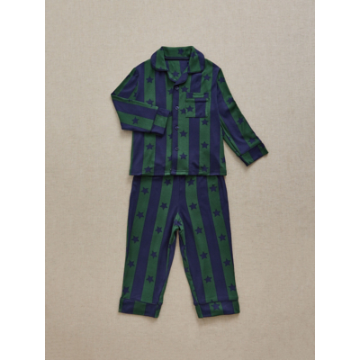 George Little Edit Bottle Green Striped Star Shirt Pyjamas - Navy