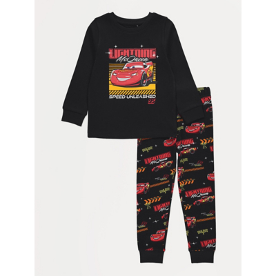 George Disney Cars Lightning McQueen Black Long Sleeve Pyjamas