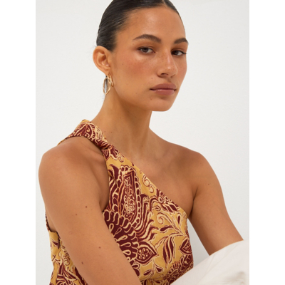 George Paisley One Shoulder Asymmetric Top - Multi