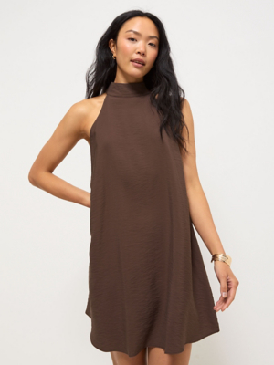 brown lace zara dress Brown Pinstripe Sleeveless Starlight Midi Dress main image 1