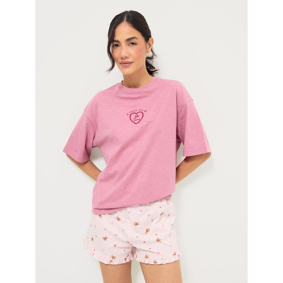 George Tickled Pink Me Time Bear Short Pyjamas and Scrunchie