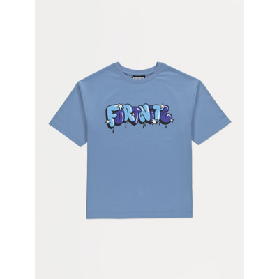 George Fortnite Blue Graffiti Back Graphic T-Shirt