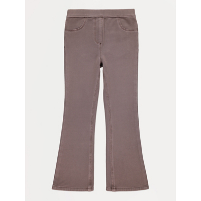 George Mauve Denim Flared Jeggings - Chocolate Brown