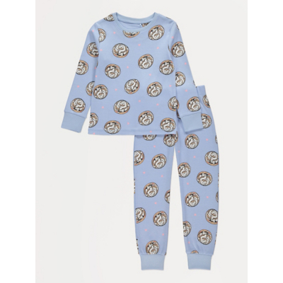 George Blue Cinnamon Bun Long Sleeve Pyjamas - Charcoal Grey