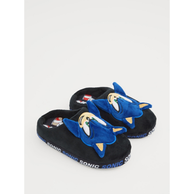 George Sonic the Hedgehog Black Mule Slippers