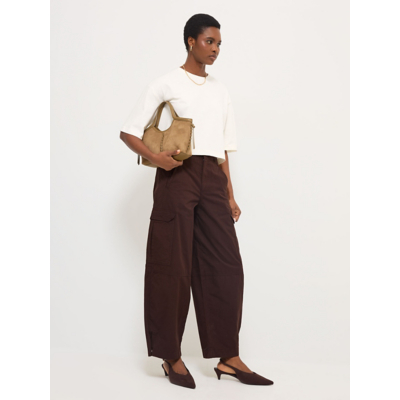 George Chocolate Tapered Cargo Trousers - Brown