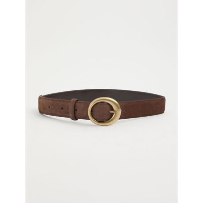 George Chocolate Brown Suede Belt