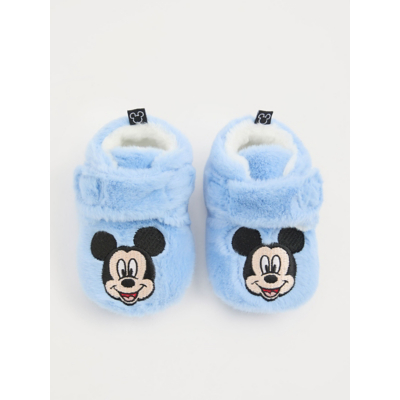 George Disney Mickey Mouse Blue Fur Slippers