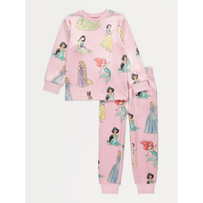 George Disney Princess Soft Fleece Long Sleeve Pyjamas - Pink