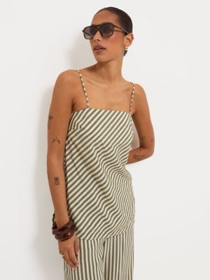 Sage Green Striped Co-ord Cami | Women | George at ASDA