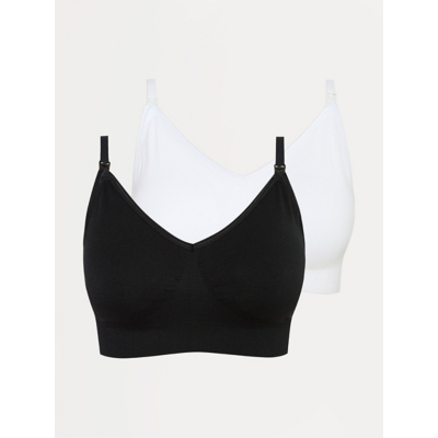 George Maternity Comfort Nursing Bras 2 Pack - White/Black