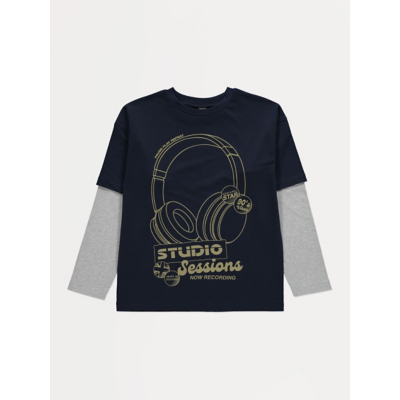 George Navy Studio Sessions Long Sleeve T-Shirt