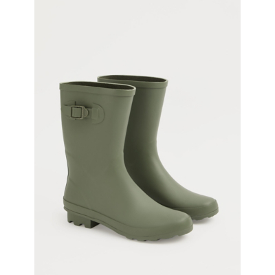 George Khaki Green Buckle side Wellington Boots