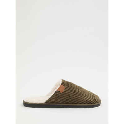 George Khaki Waffle Borg Lined Mules
