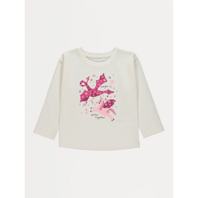 George Cream Dragon Unicorn Long Sleeve Top