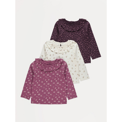 George Purple Floral Long Sleeve Tops 3 Pack