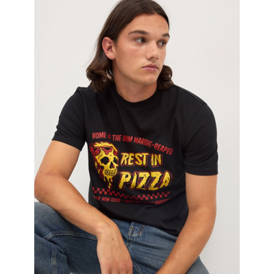 George Halloween Black Rest in Pizza T-Shirt