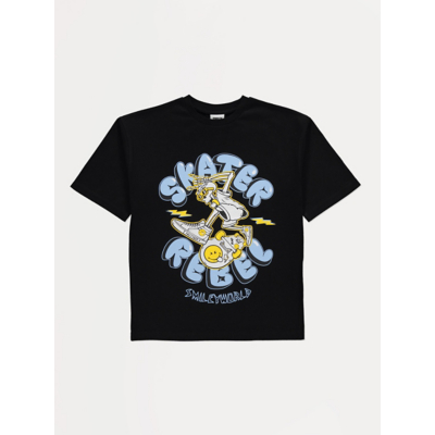 George SMILEYWORLD Black Skater Graffiti T-Shirt