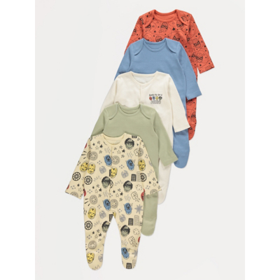 George Marvel Superhero Sleepsuits 5 Pack - Multi
