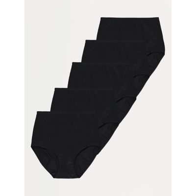 George Microfibre Full Brief Knickers 5 Pack - Black