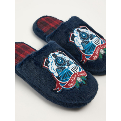 George The Polar Express Navy Mule Slippers