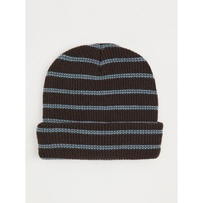 George Brown Striped Beanie - Chocolate Brown