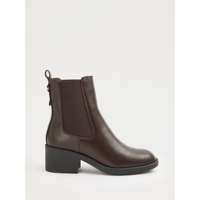 George Chocolate Brown Block Heeled Boots
