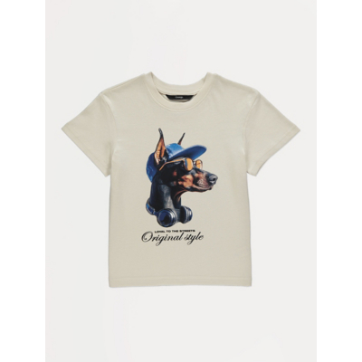 George Stone Doberman Graphic T-Shirt - Cream