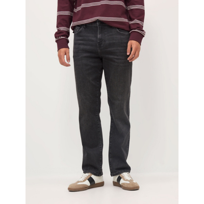 George Washed Black Straight Stretch Jeans - Grey